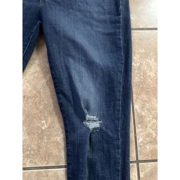 Levi Strauss 30 711 Skinny Ankle Distressed Jeans Pants Dark Blue - Picture 2 of 9